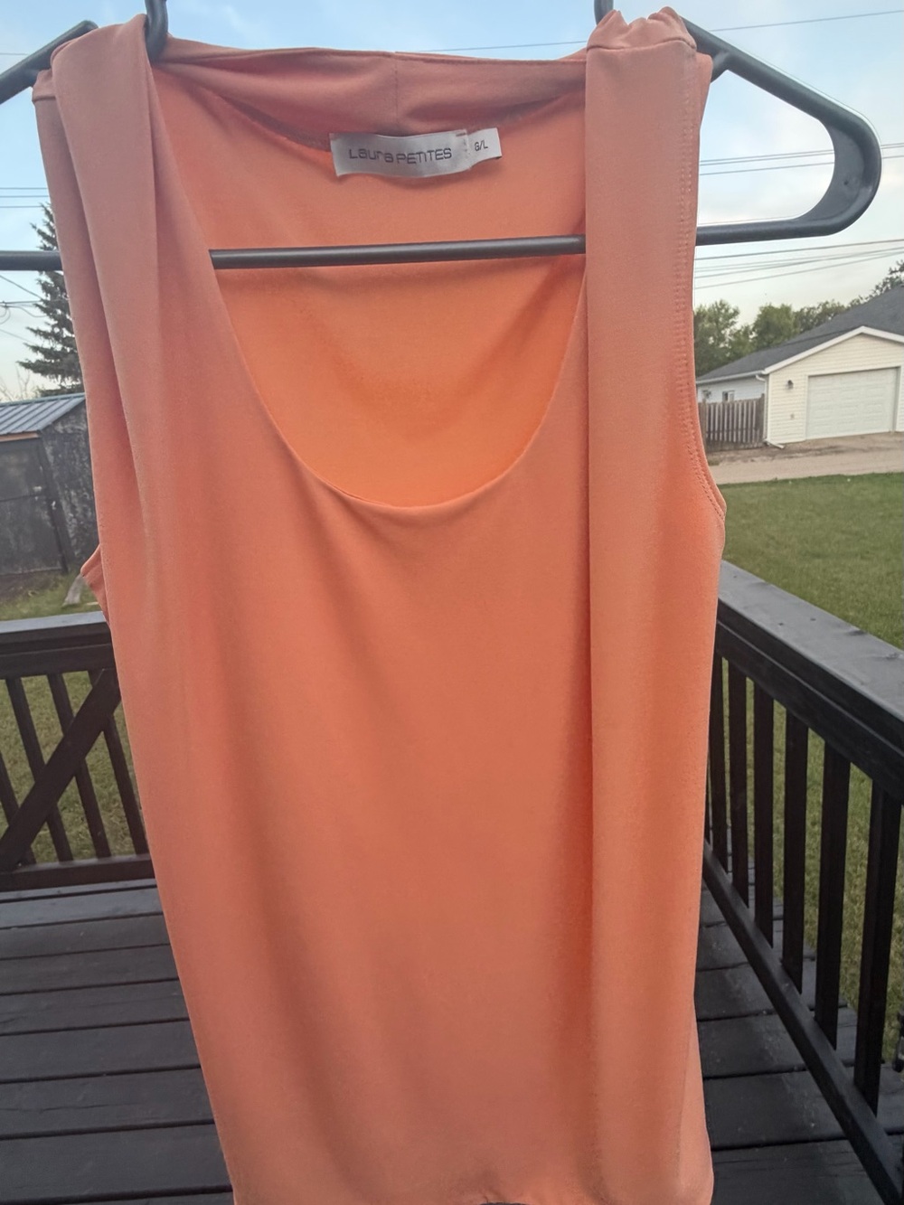 Laura Petites Peach Scoop Neck Tank Top